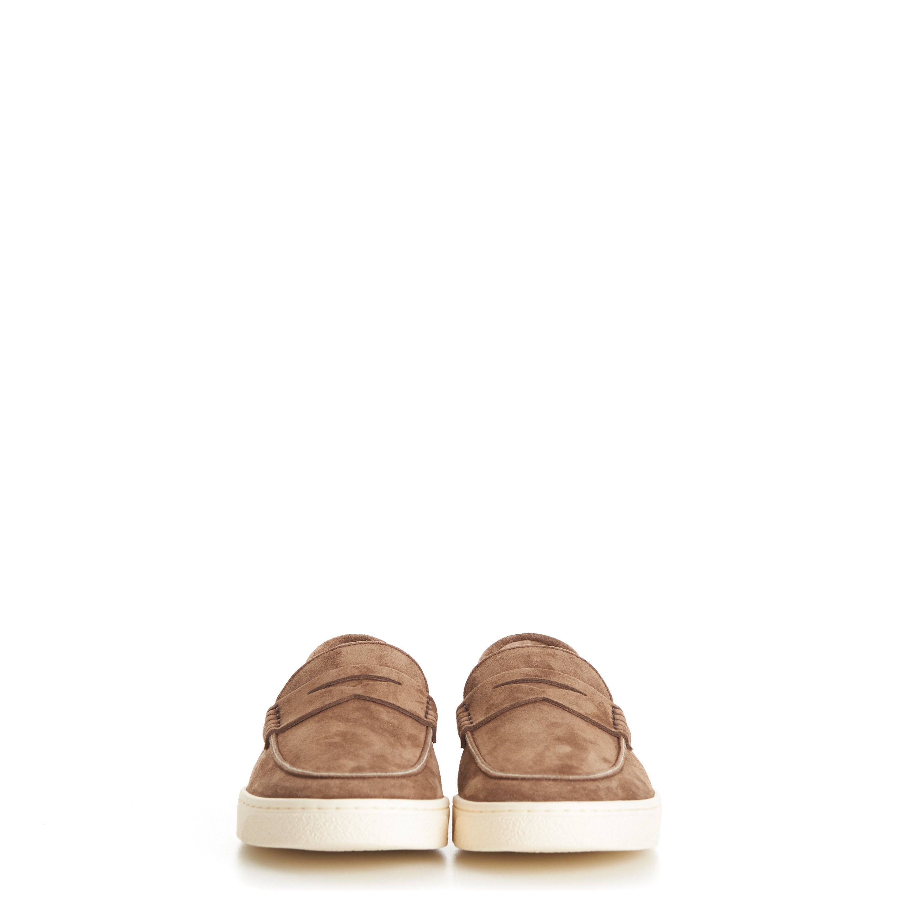 Brunello Cucinelli Chestnut Brown Suede Loafer Sneakers - Natural Rubber Sole Size US 7 / EU 40 - 3 Thumbnail