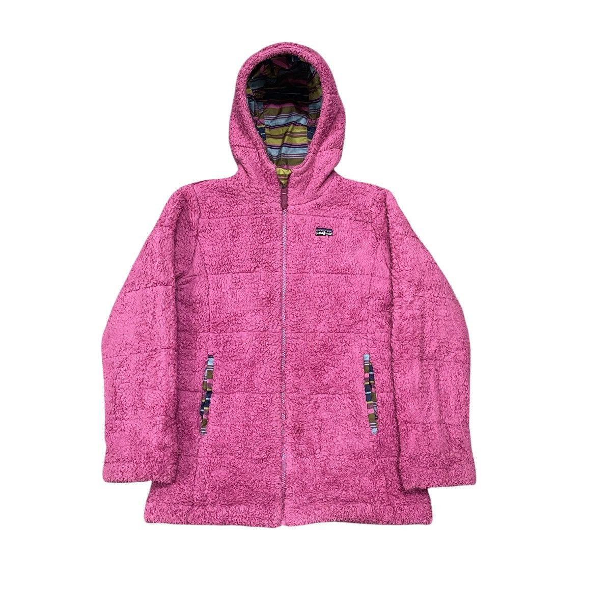 Patagonia Patagonia Reversible Striped Sherpa Fleece Puffer Jacket Size L / US 10 / IT 46 - 15 Thumbnail