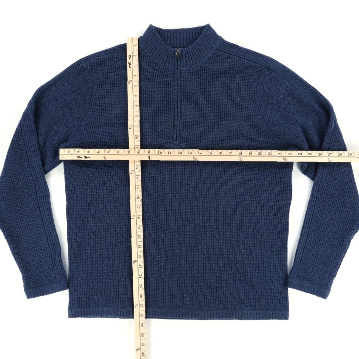 The Territory Ahead The Territoy Ahead 1/4 Zip Pullover Cashmere Lambswool Navy Blue Men's L Shirt Size US L / EU 52-54 / 3 - 3 Thumbnail