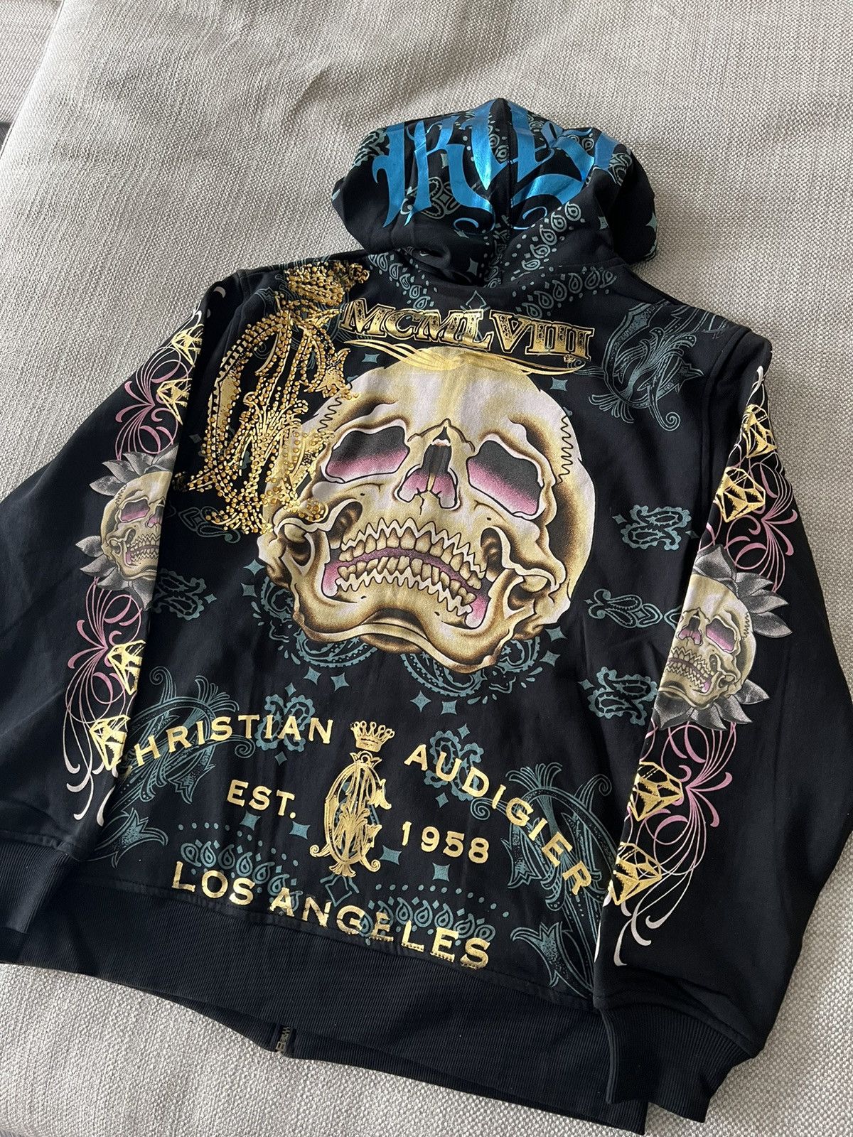 Christian Audigier × Ed Hardy × Vintage Vintage Deadstock 💥 Reversable Christian Audigier Y2K RARE Size US L / EU 52-54 / 3 - 18 Thumbnail