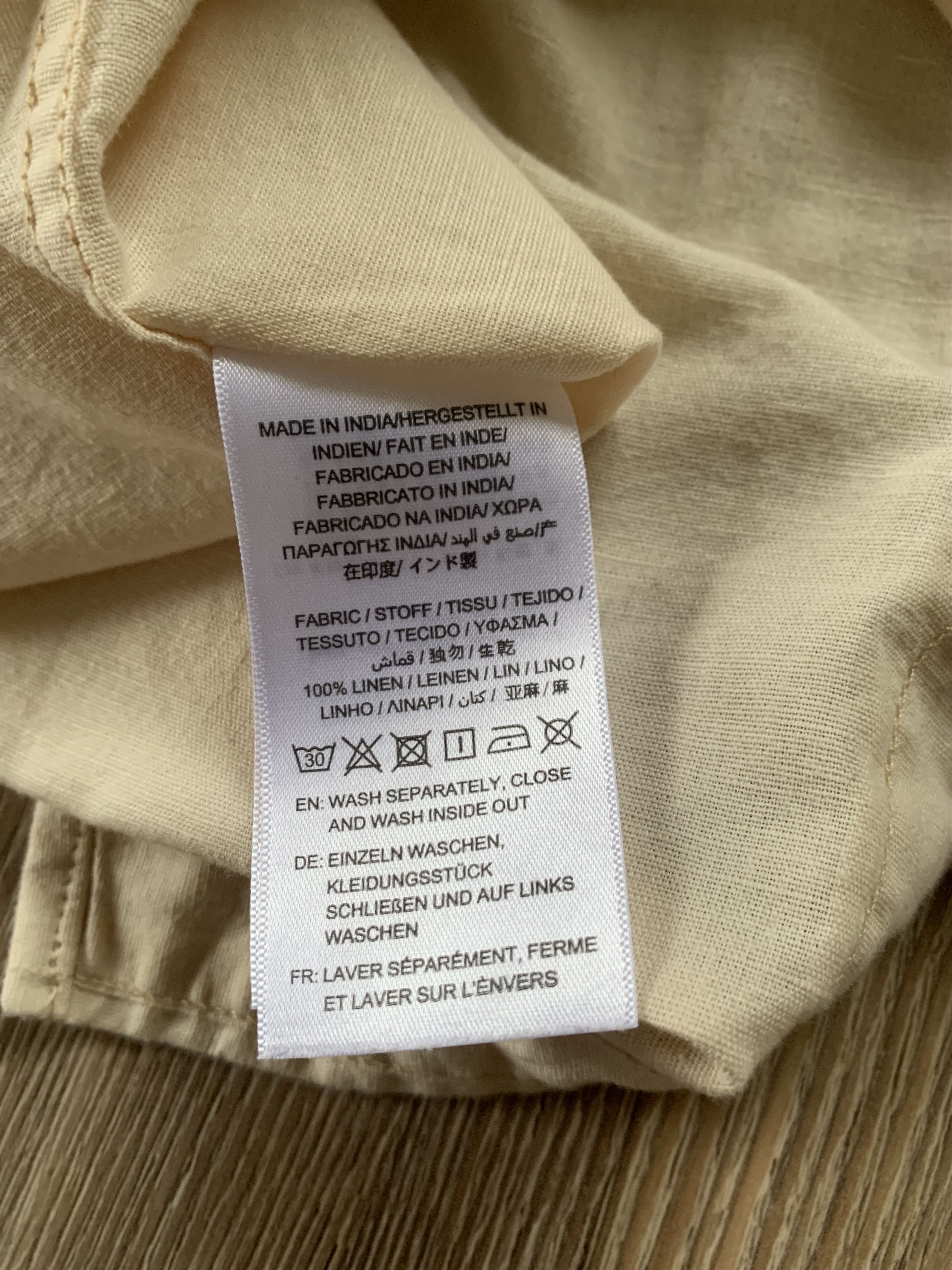 Gant Gant Beige Linen Short Sleeve Pocket Shirt Size US L / EU 52-54 / 3 - 6 Thumbnail