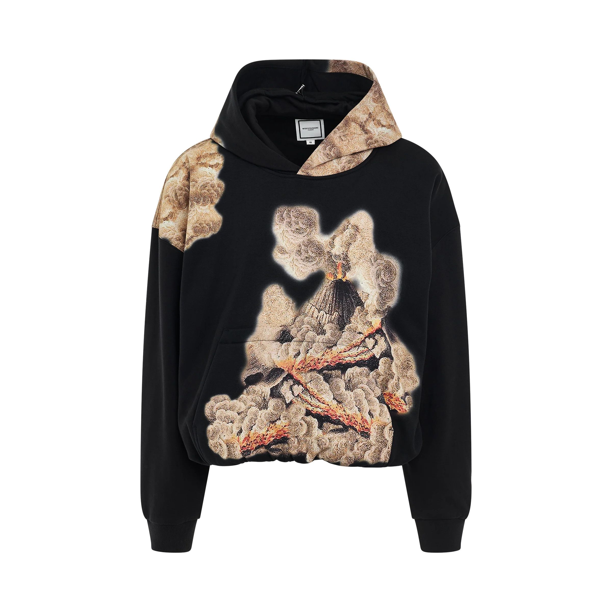 Wooyoungmi o1mris0824 Volcano Print Hoodie in Black Size US S / EU 44-46 / 1 - 1 Thumbnail