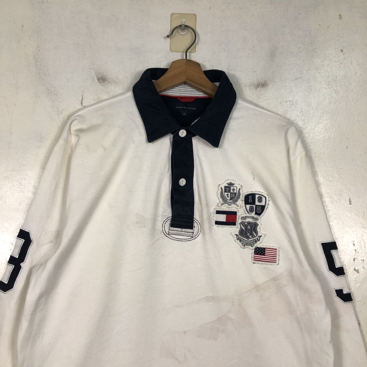Japanese Brand 📌Vintage Collar Sweatshirt Tommy Hilfiger Big Logo Size US XL / EU 56 / 4 - 5 Thumbnail