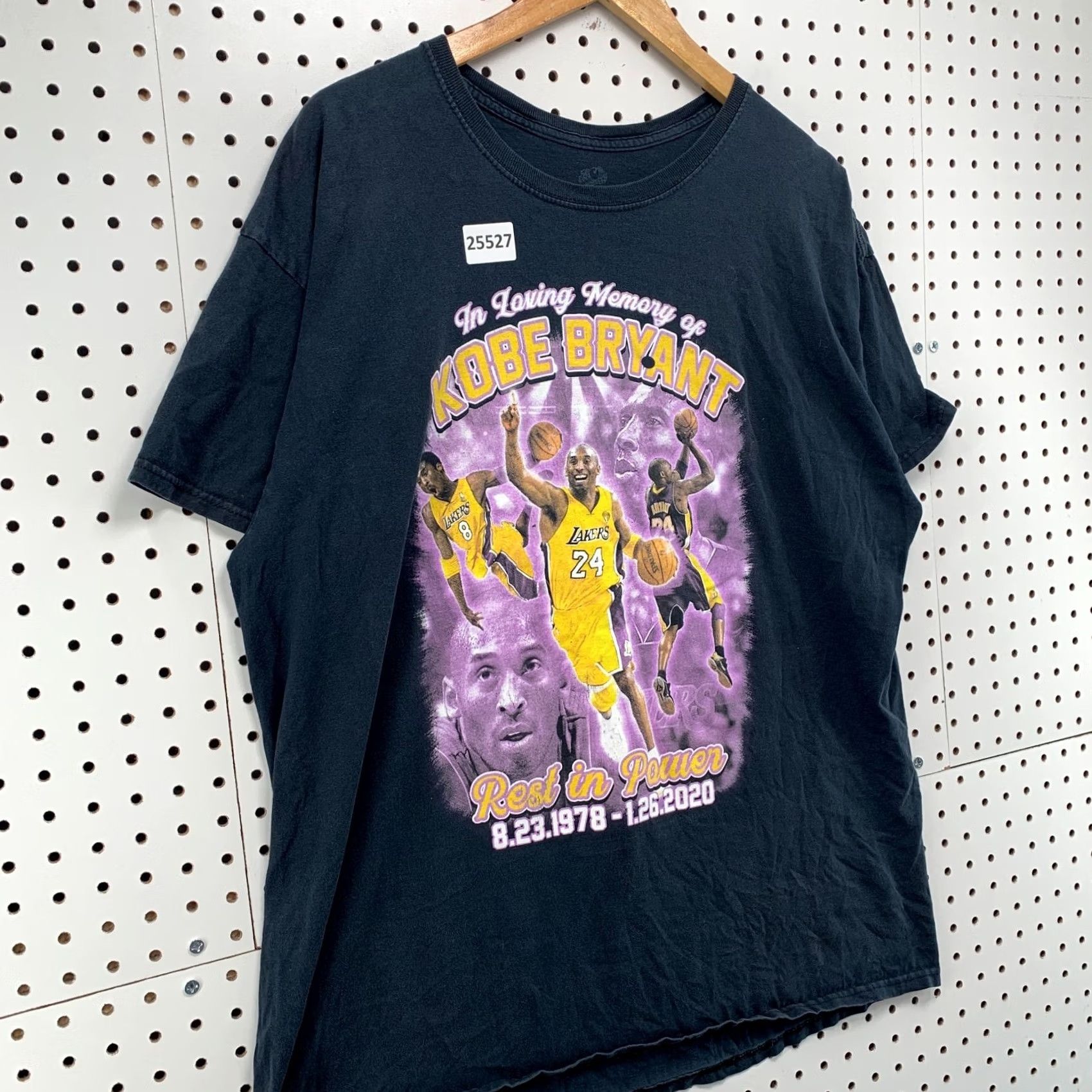 Fruit Of The Loom Kobe Bryant RIP Shirt Purple XL Mens Short Sleeve 23x28.5 Black Purple #24 #8 Adult XL T-Shirt Clothing Sports Dreams In Motion Size US XL / EU 56 / 4 - 6 Thumbnail