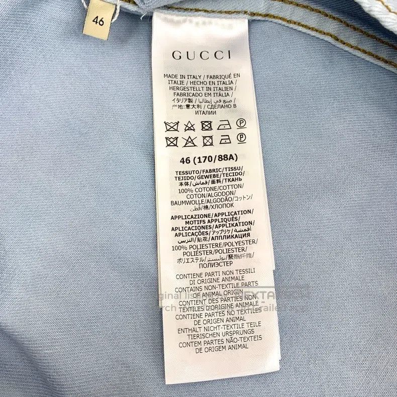 Gucci Gucci Light blue apple embroidered cotton lapel single-bre Size US S / EU 44-46 / 1 - 7 Thumbnail
