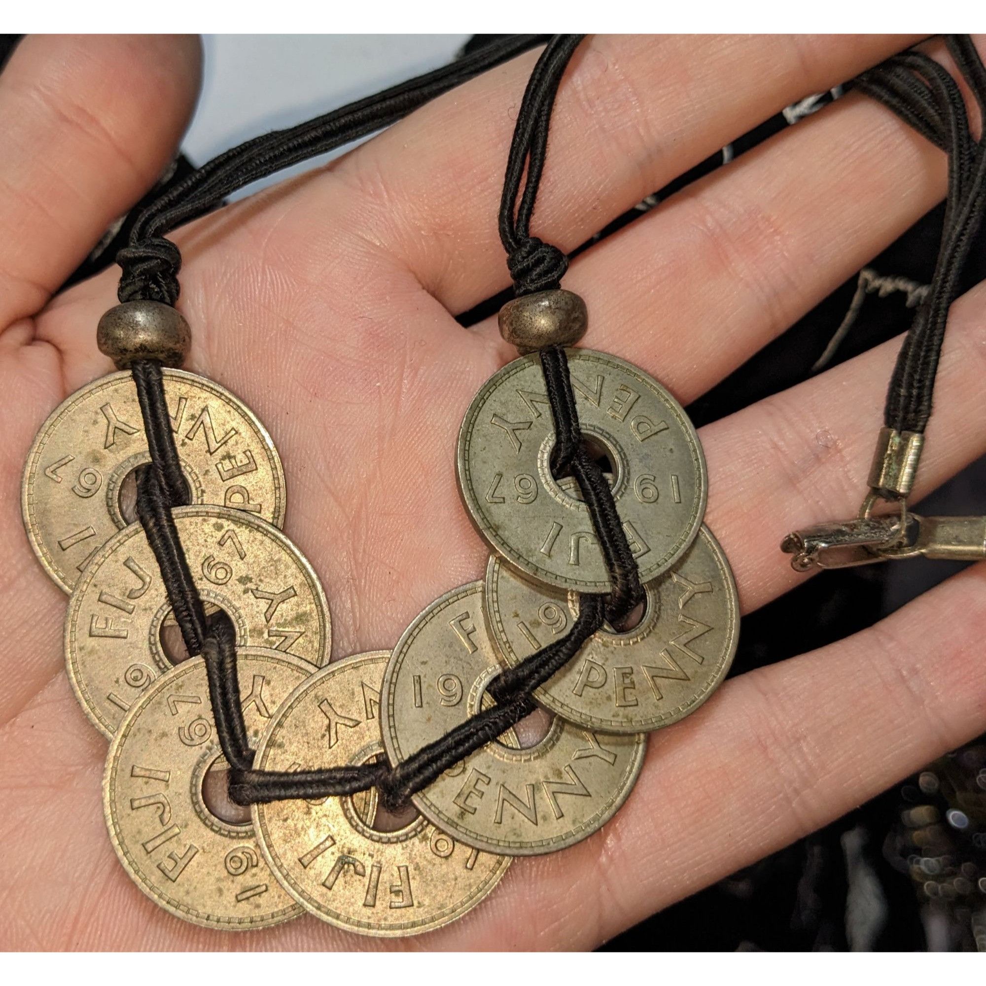 Handmade Vintage 1967 Queen Elizabeth II Figi Penny Necklace Size ONE SIZE - 7 Thumbnail