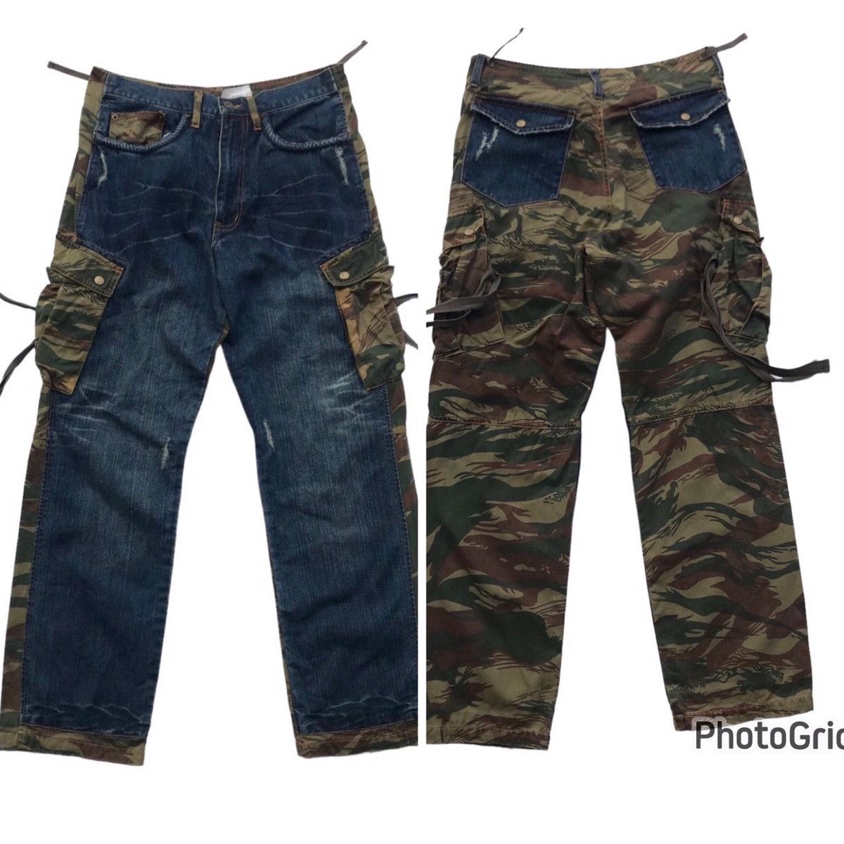 Other Rare Hybrid Denim Camo Military Cargo Streetwear Pants Size US 30 / EU 46 - 2 Thumbnail