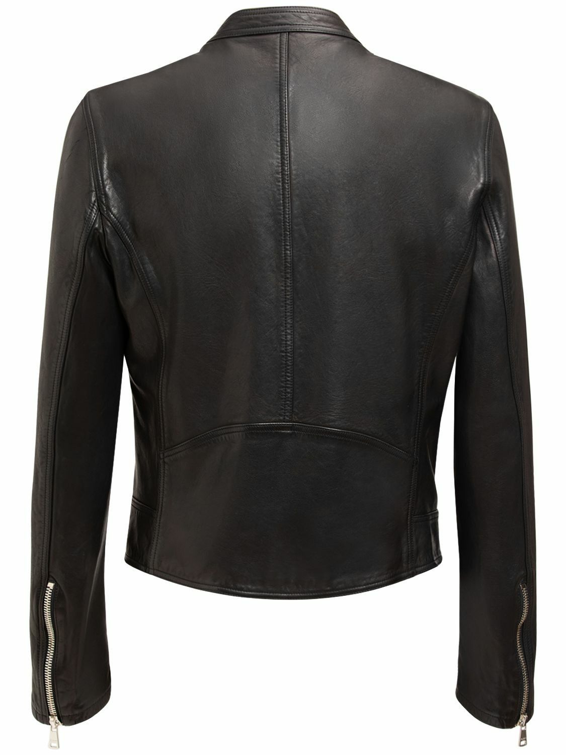 Balmain o1srvl11e1025 Zipped Leather Biker Jacket in Black Size US L / EU 52-54 / 3 - 4 Thumbnail