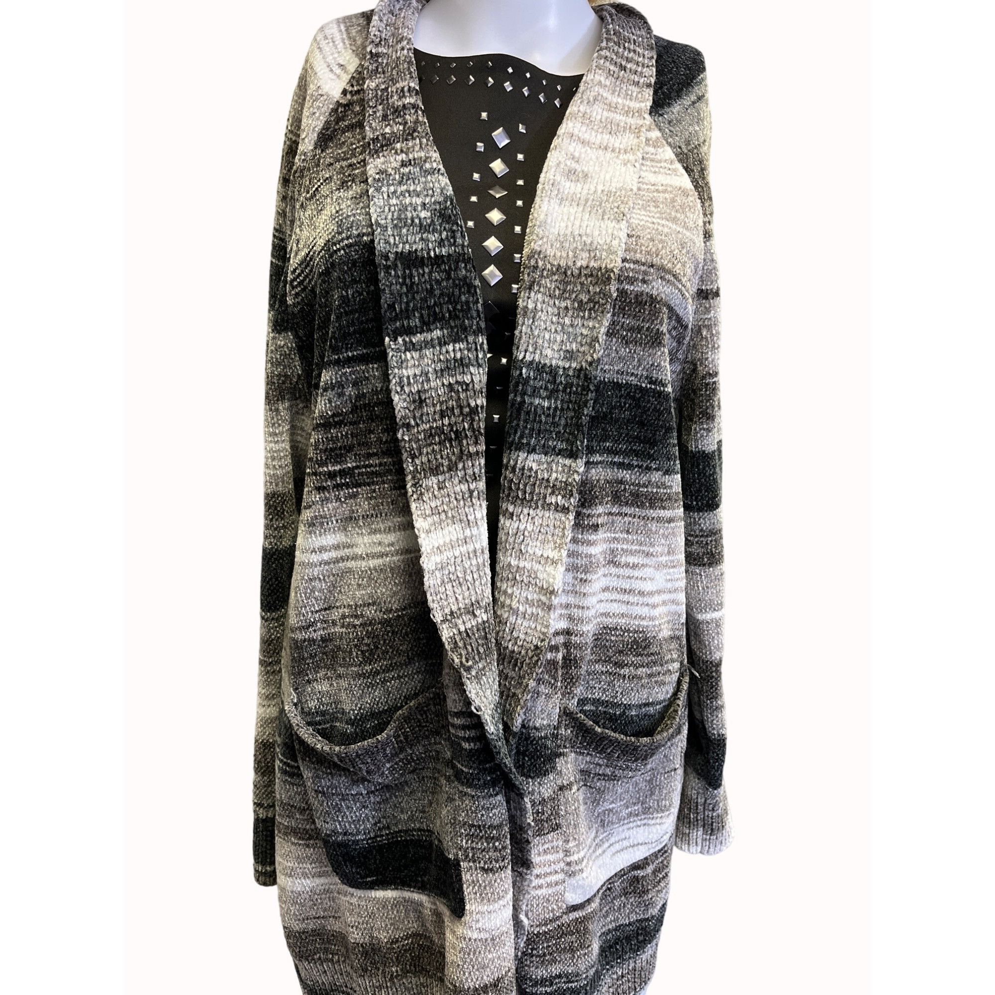Other Rudy RD Women's Gray Open Front Cardigan Sweater Size L SKU Size L / US 10 / IT 46 - 1 Thumbnail