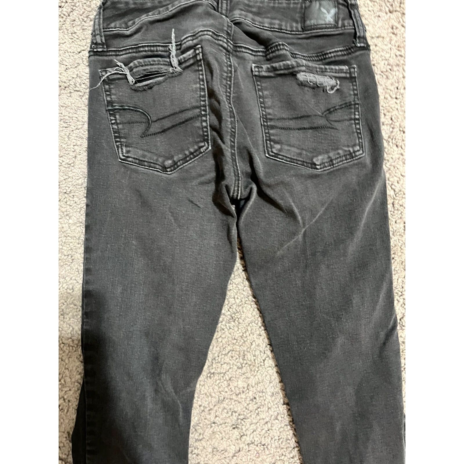 American Eagle Outfitters American Eagle Jeans Size 2 Black Mid Rise Jeggings Super Stretch Size 26" / US 2 / IT 38 - 4 Thumbnail