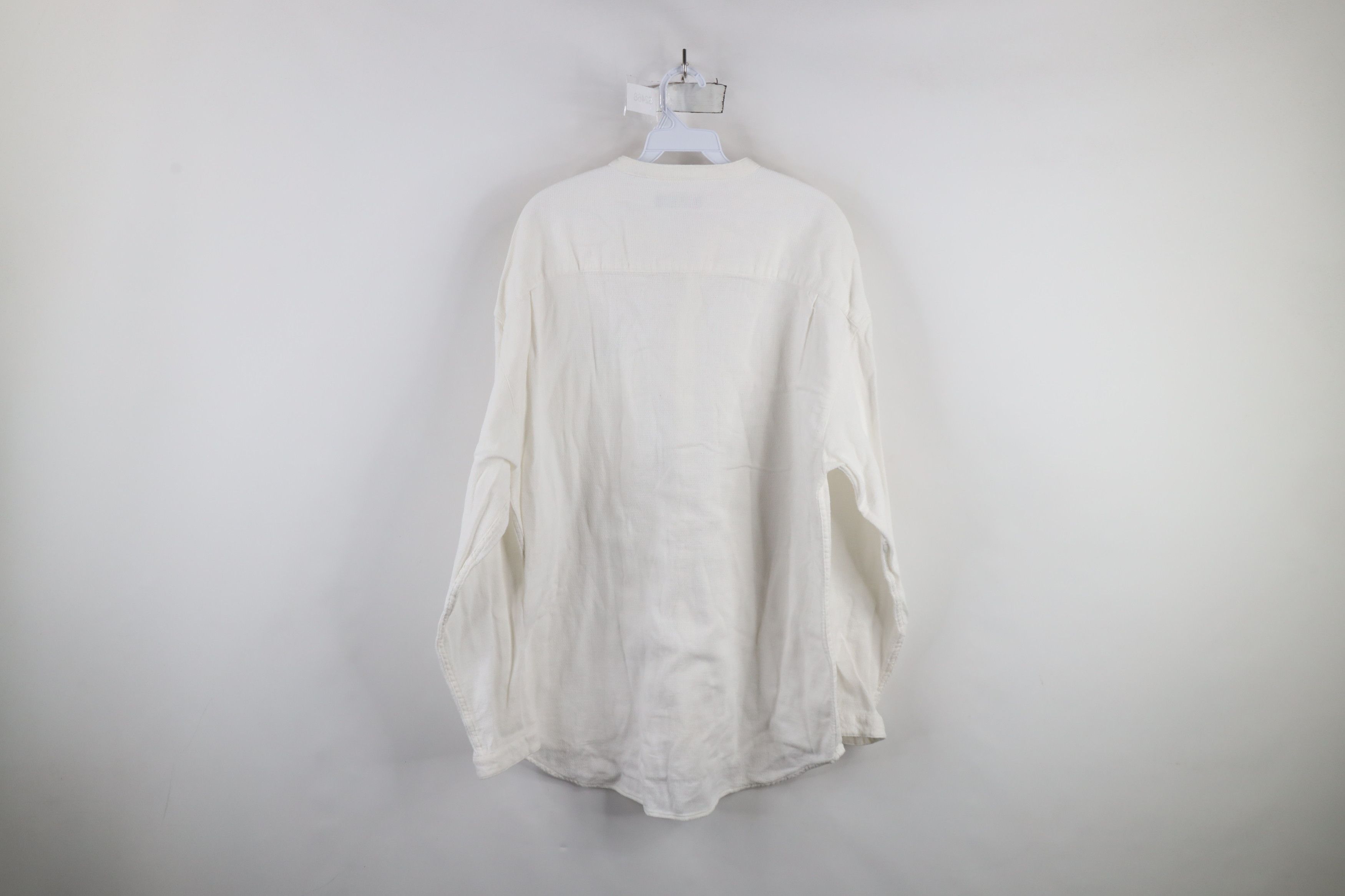 Guess × Vintage Vintage 90s Guess Cotton Weave Knit Band Collar Button Shirt Size US XL / EU 56 / 4 - 8 Thumbnail