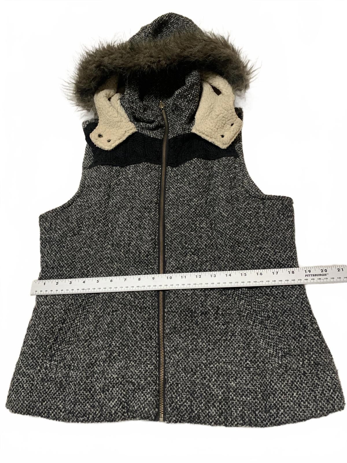 Other Y2K Faux Fur Vest Women's Size L Black Hooded Zip Up Size L / US 10 / IT 46 - 7 Thumbnail