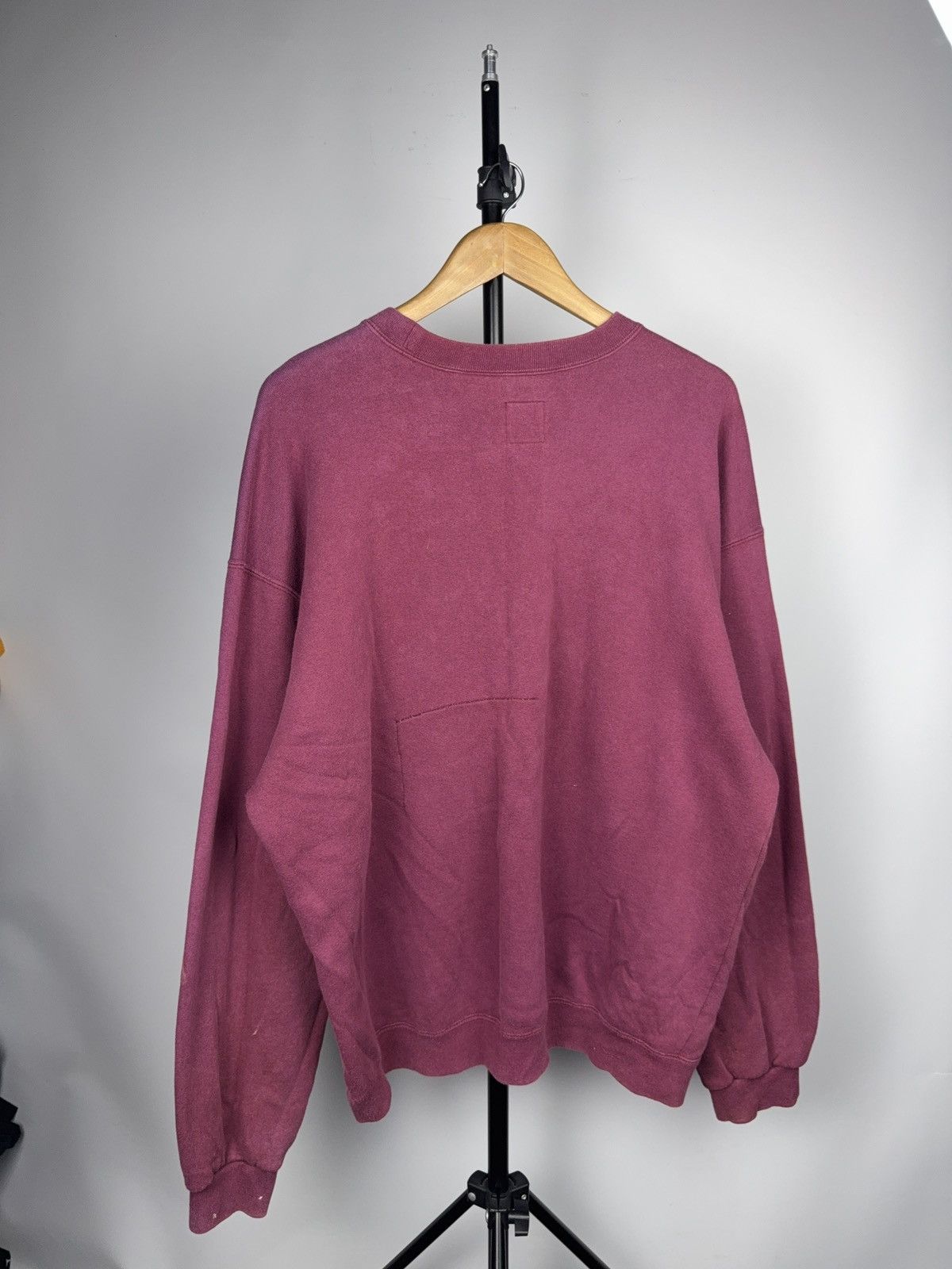 Nike Retro 90s Nike Distressed Burgundy Faded Crewneck Swoosh L Size US L / EU 52-54 / 3 - 10 Thumbnail