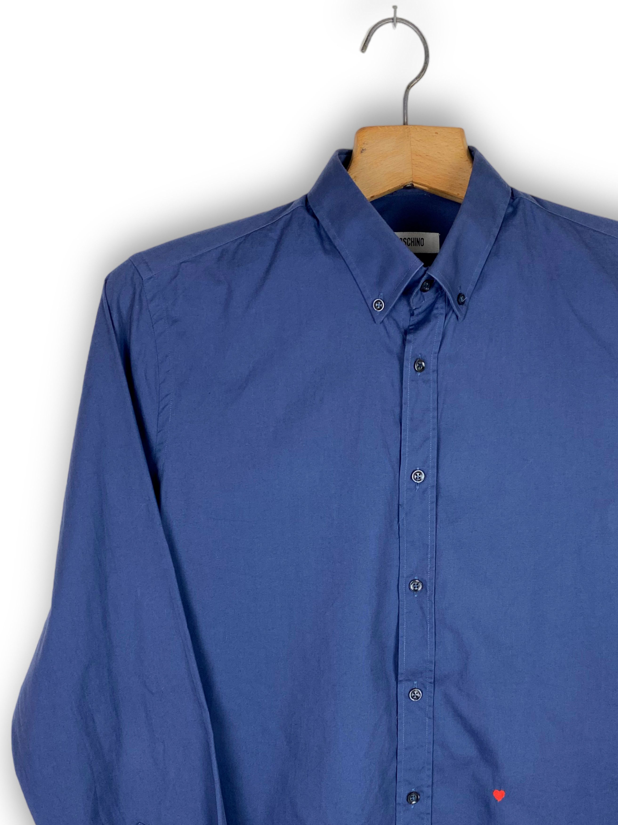 Moschino Vintage MOSCHINO Navy Button Up Shirt M477 Size US M / EU 48-50 / 2 - 3 Thumbnail