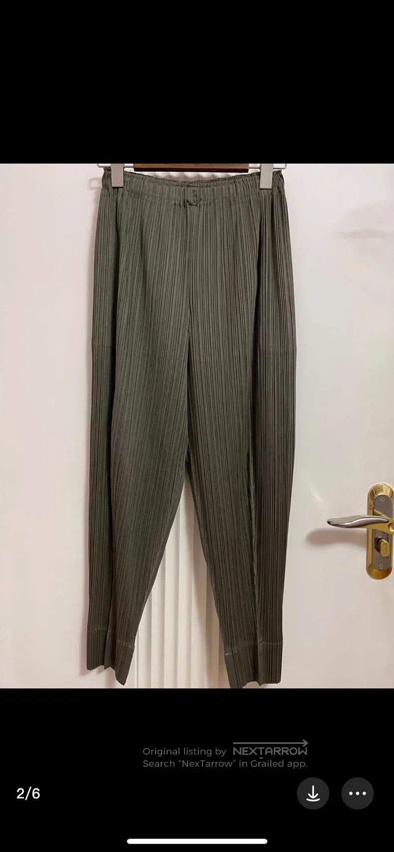Issey Miyake Issey Miyake size:3 Olive Loose Carrot Trousers Size 23" - 2 Thumbnail