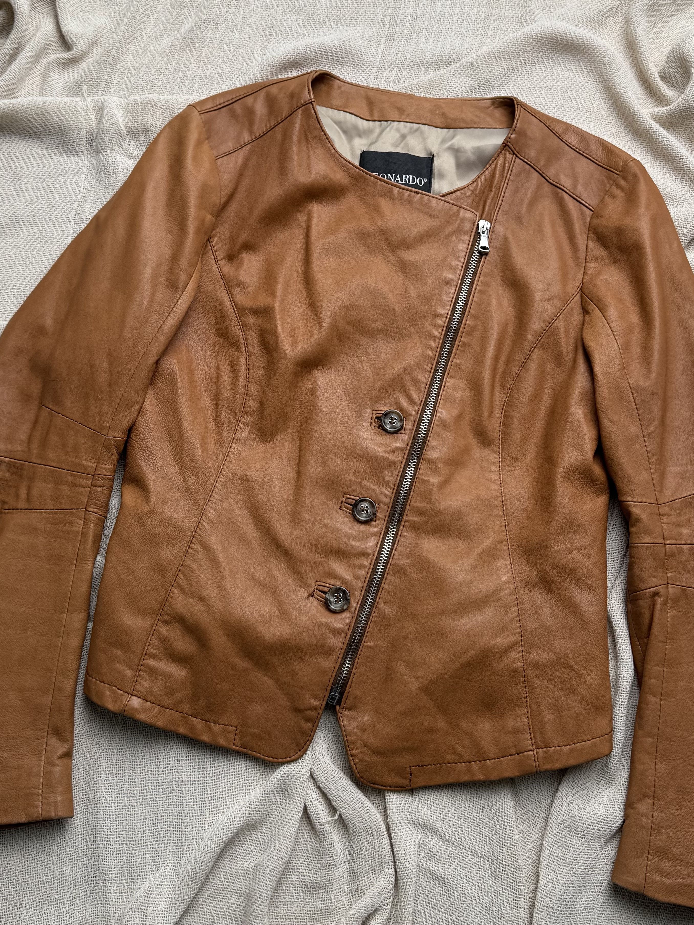 Vintage Vintage Leather Jacket Zip Button Moto Biker Coat Size M / US 6-8 / IT 42-44 - 2 Thumbnail