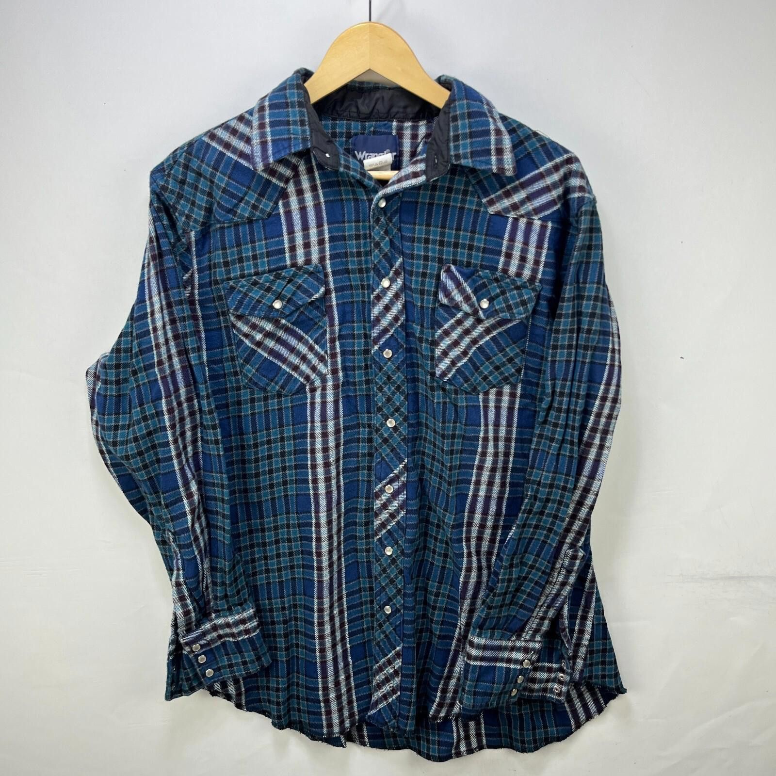 Wrangler Vintage Wrangler Plaid Snap Button-Up Long Sleeve Shirt XLT Size US XL / EU 56 / 4 - 1 Thumbnail