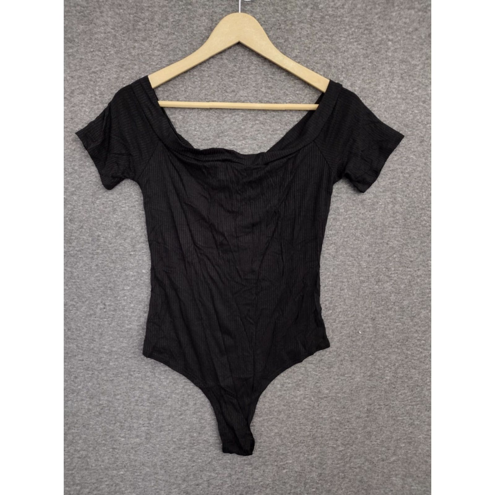 Vintage MAGIA Bodysuit Shirt Black Ribbed 3 Button Short Sleeve Size L Womens Size L / US 10 / IT 46 - 2 Thumbnail