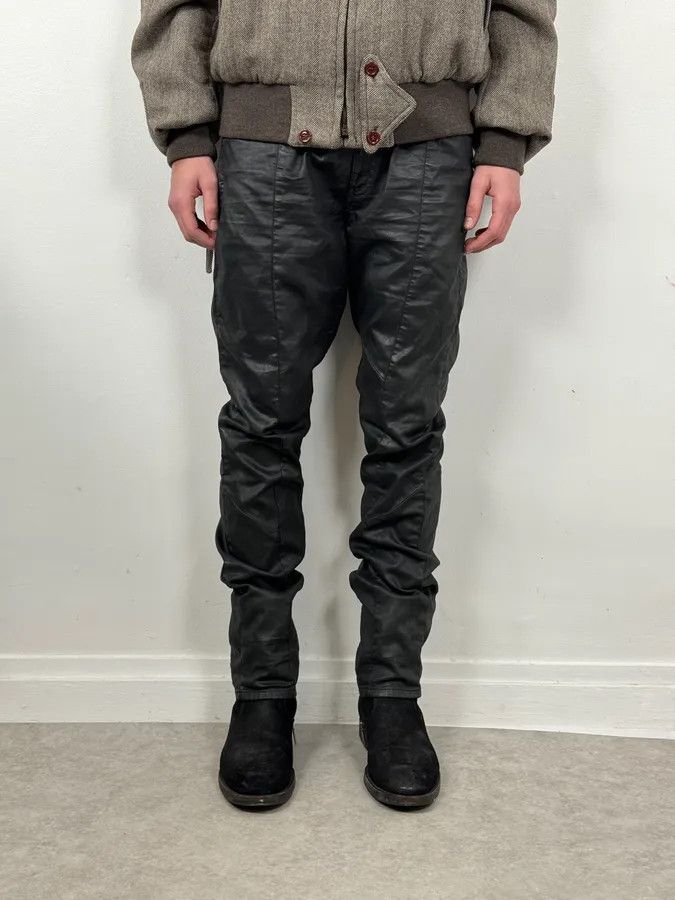 Diesel 2000s Diesel Slim Black Waxed Denim Jeans Size US 30 / EU 46 - 2 Thumbnail