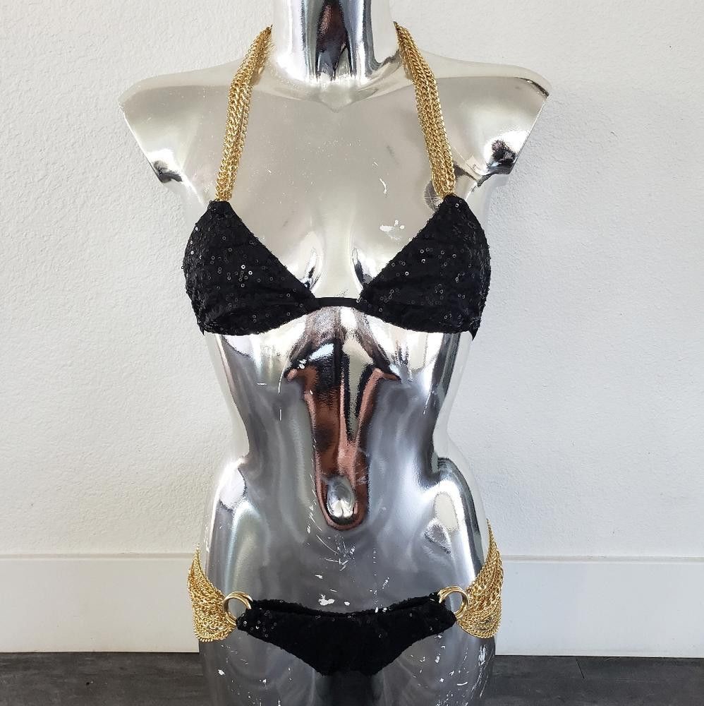 Designer Black BB "Everything That Glitters" Bikini Top Size ONE SIZE - 6 Thumbnail