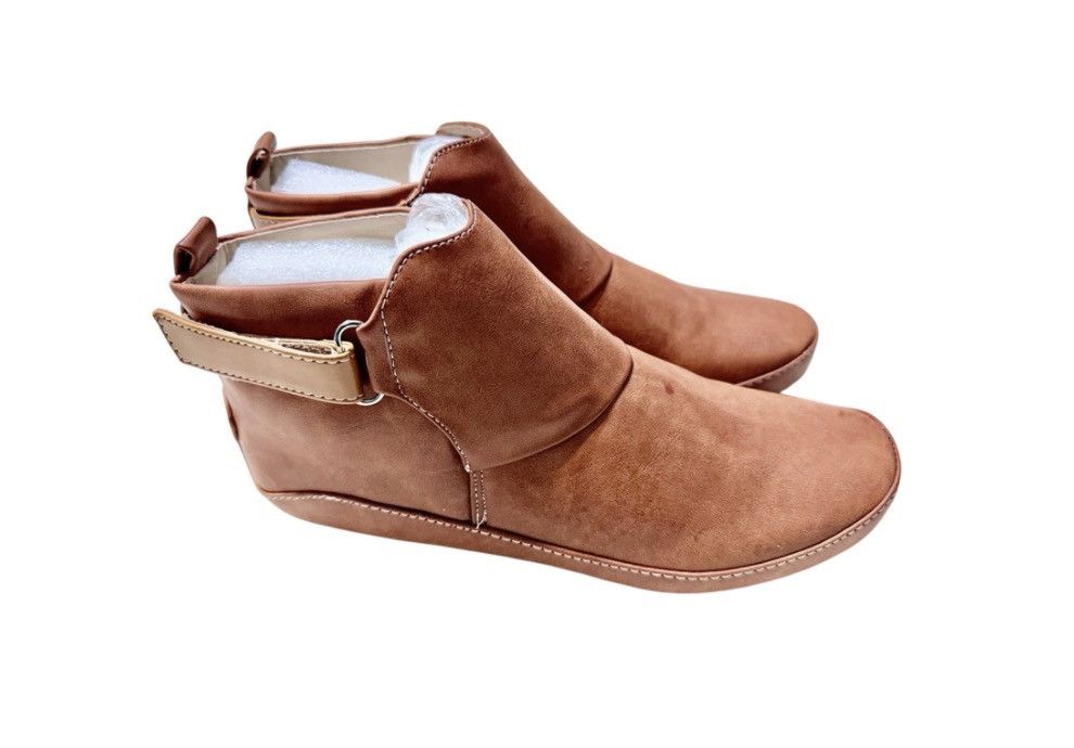 Other NWT Brown Faux Leather Ankle Wedge Boots EU 38 (US 7.5–8) Size US 7.5 / IT 37.5 - 2 Thumbnail