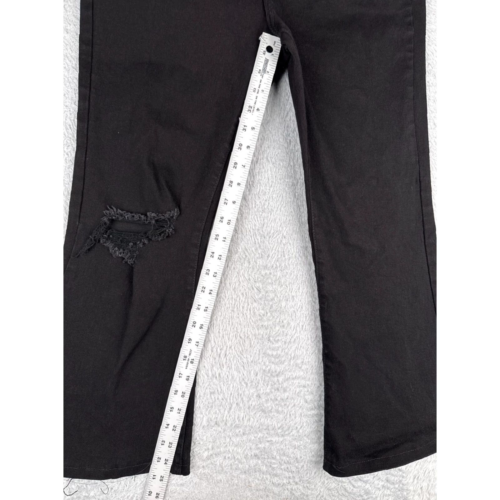 Vintage Encore Jeans Womens Flared High Rise Black Denim 29x25 Regular Cotton Blend 5-Pocket Design Jeans Mens? Womens? Size 29" - 7 Thumbnail