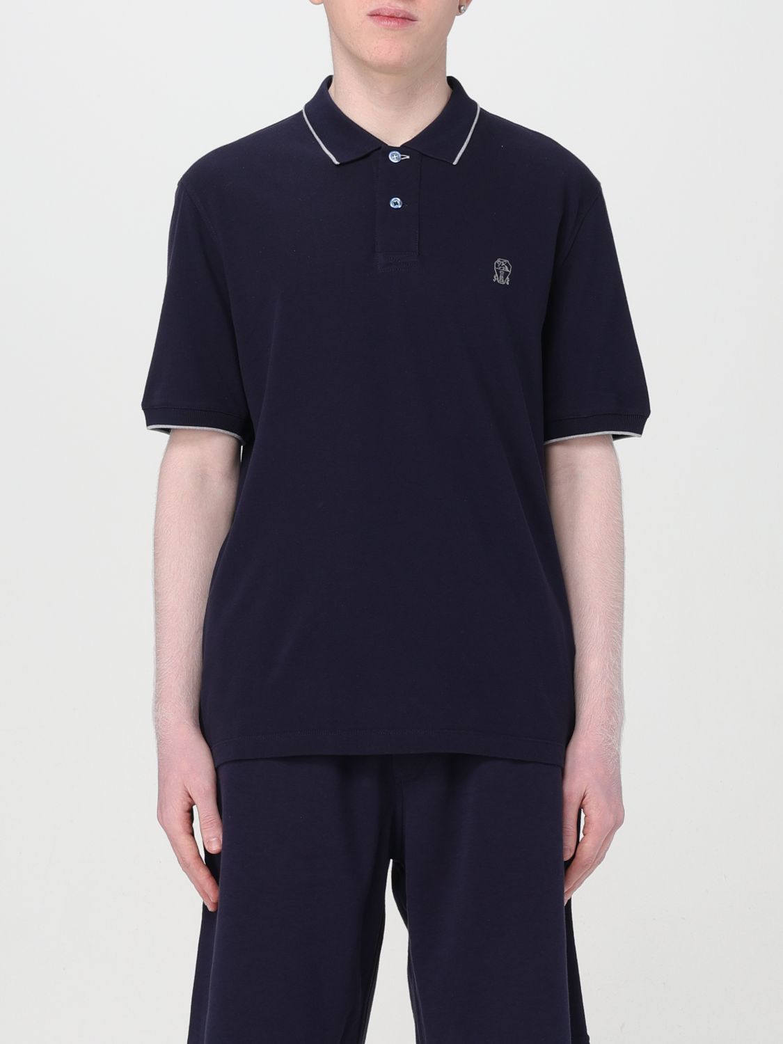 image of Brunello Cucinelli Polo Shirt Men Navy (Size XL)