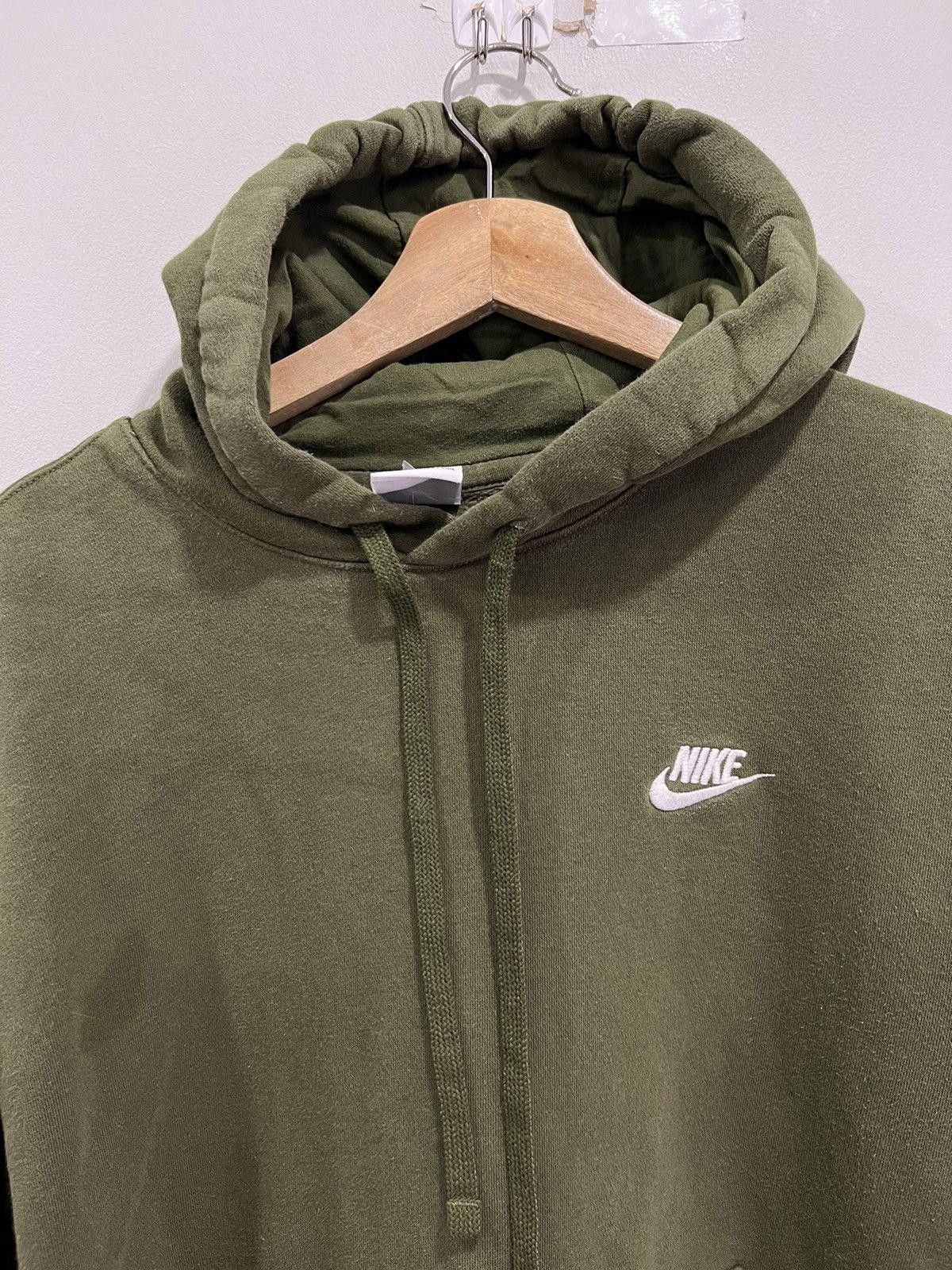 Nike Vintage Y2K Nike Hoodie Sweater swoosh check olive green Size US M / EU 48-50 / 2 - 2 Thumbnail