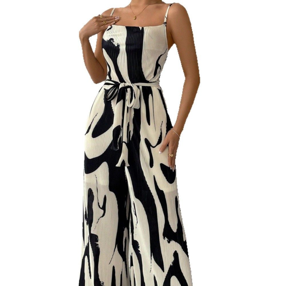 Other Printed Loose Women's Sleeveless Suspender Jumpsuit Size XL / US 12-14 / IT 48-50 - 5 Thumbnail