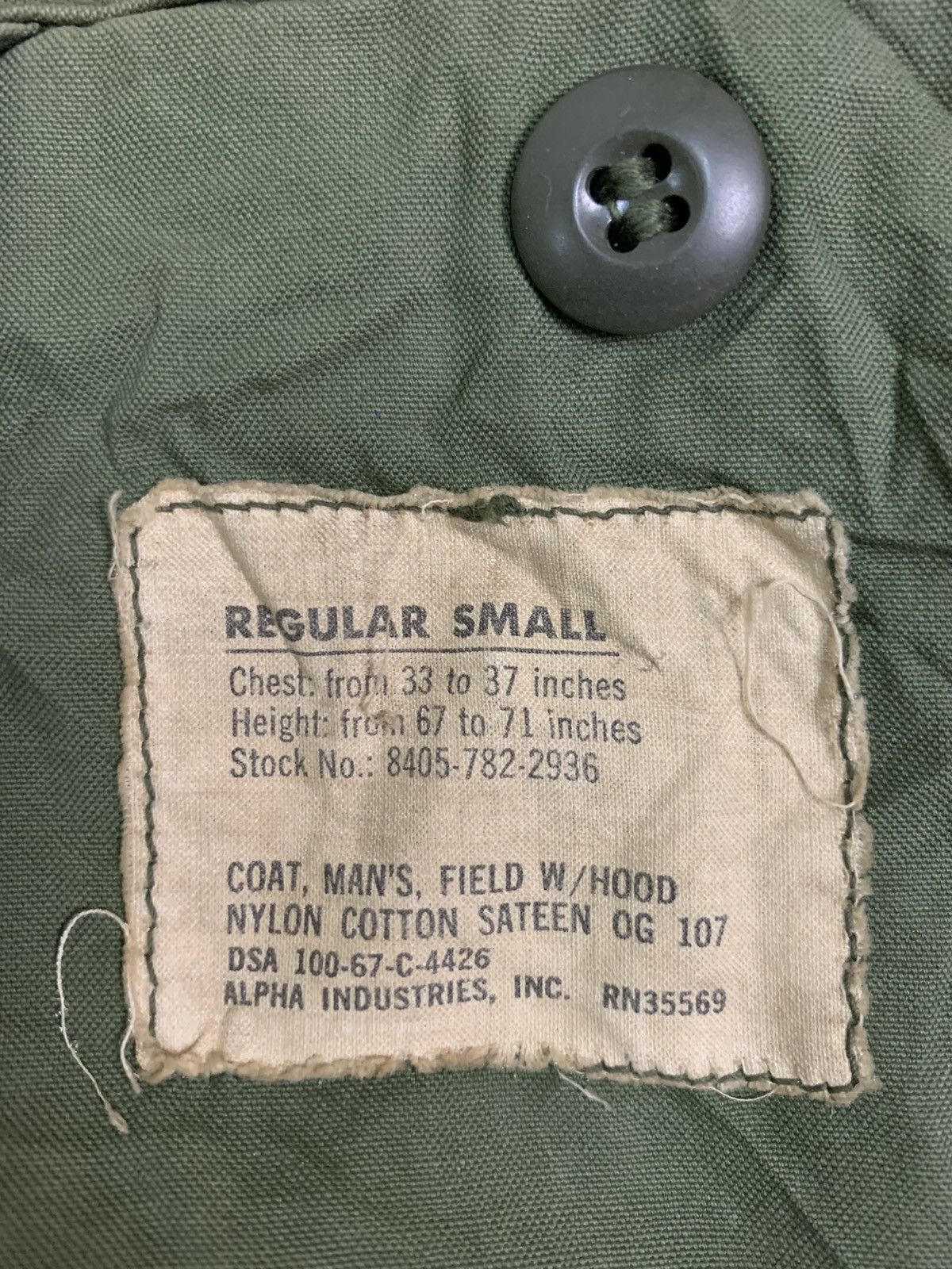 Alpha Industries Rare Design vintage US Army M-65 OG 107 Field Coat Jacket Size US S / EU 44-46 / 1 - 5 Thumbnail
