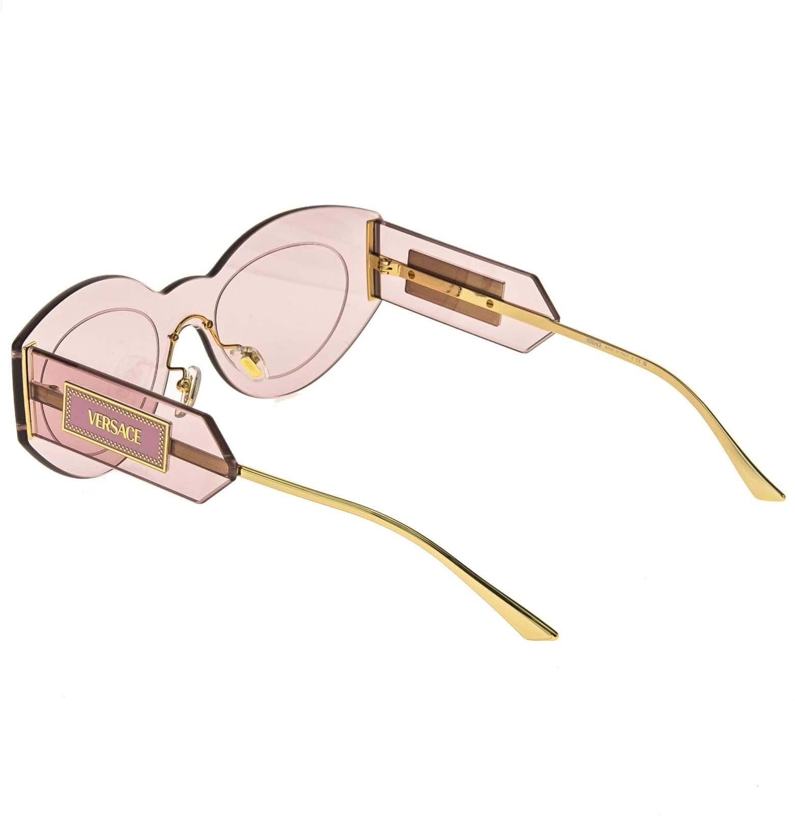 Versace VERSACE VE2276 DAMIER PLAQUE 2276 Pink Unisex Mask Sunglass Size ONE SIZE - 3 Thumbnail