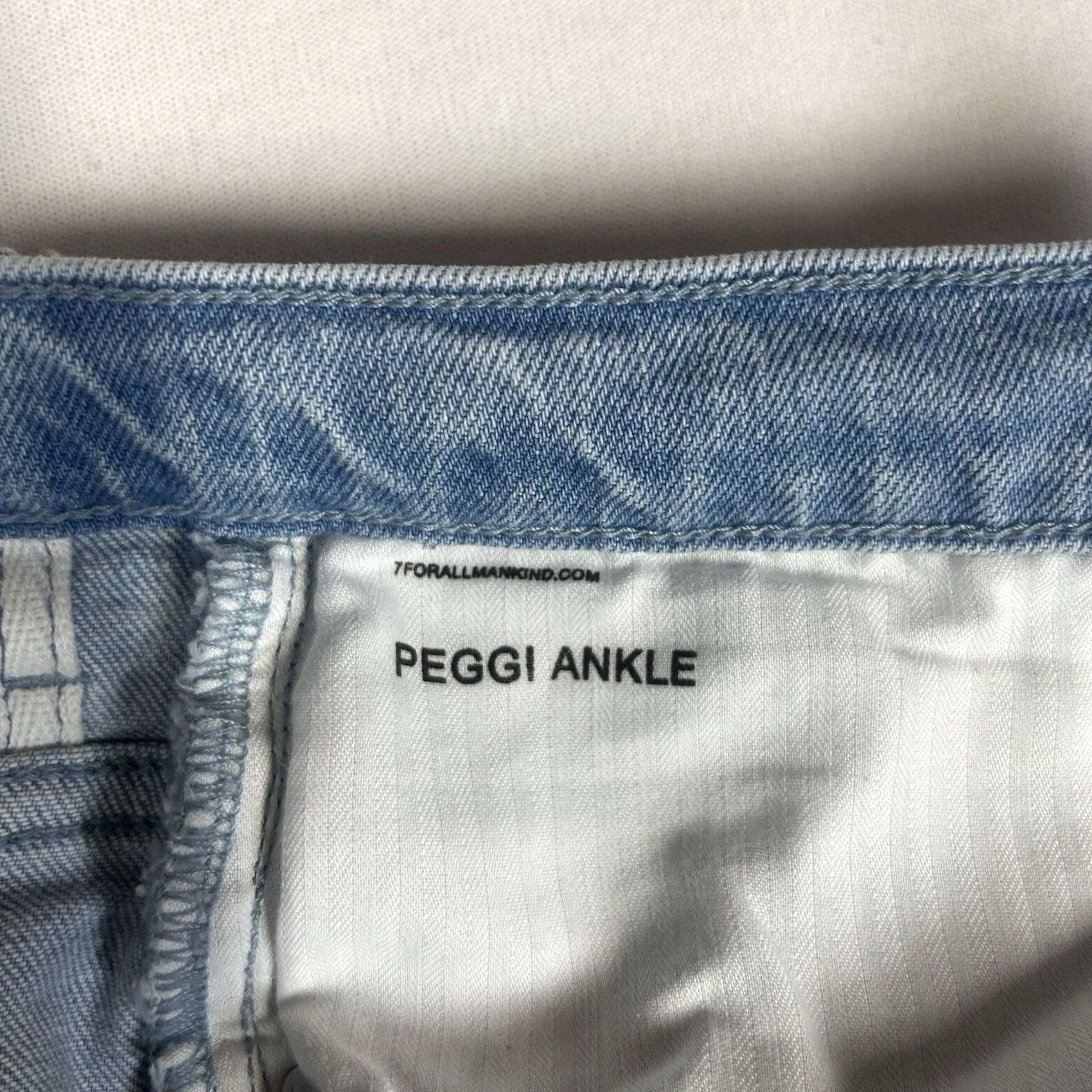 7 For All Mankind 7 For All Mankind Peggi Jeans Womens 31 Ankle Light Wash High Rise Slim Denim Size 24" / US 00 / IT 34 - 6 Thumbnail