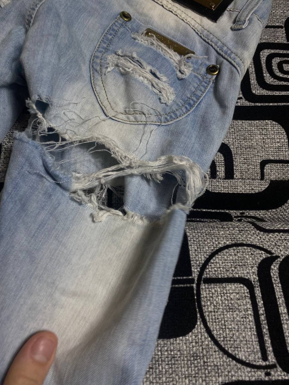 Japanese Brand Crazy Crash Dirty Baggy Faded Jean Japan Avant Garde Style Size US 28 / EU 44 - 16 Thumbnail