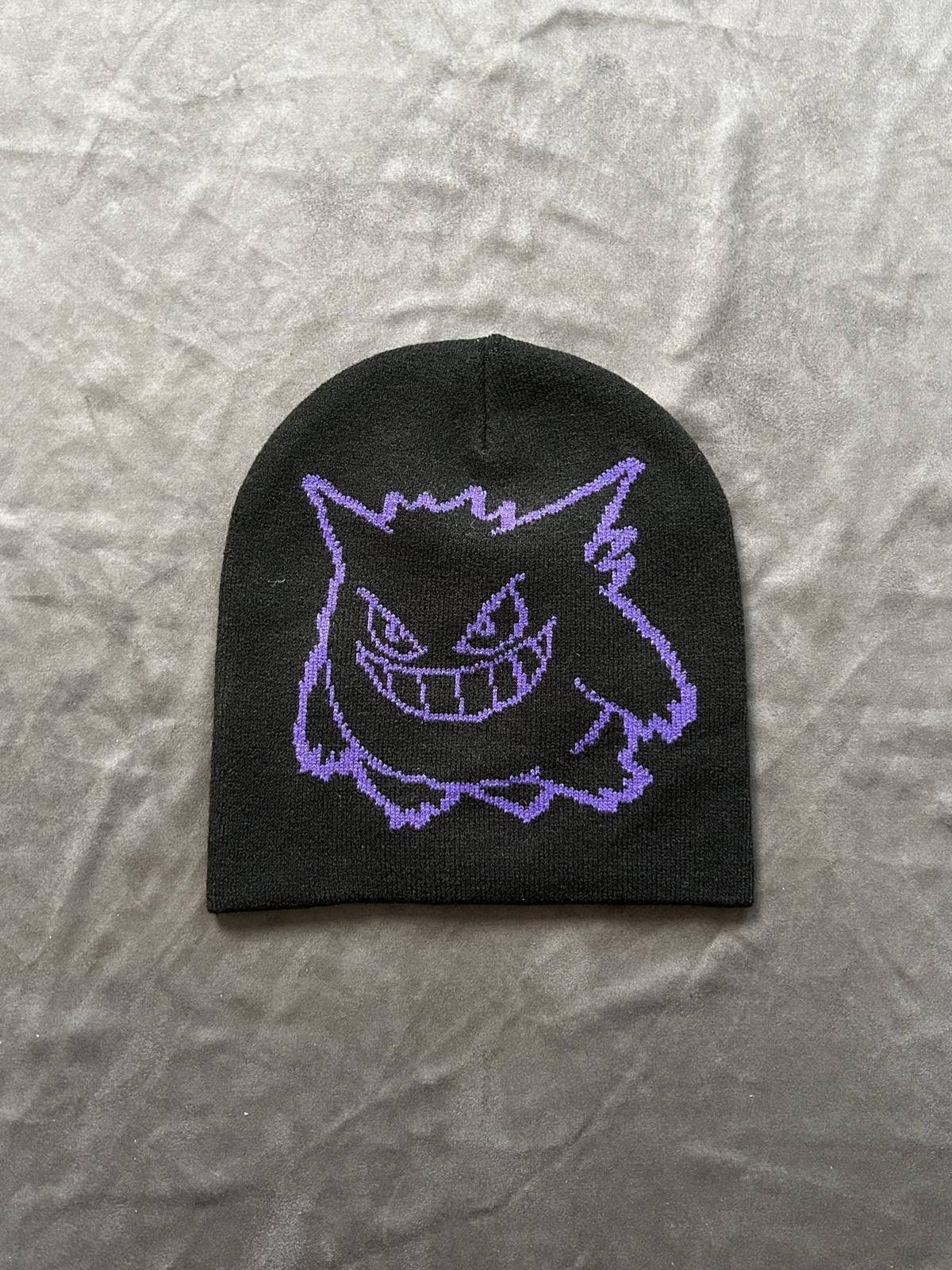 Japanese Brand Deadstock Pokemon Gengar No Cuff Knit Beanie Hat Black OS Size ONE SIZE - 1 Thumbnail
