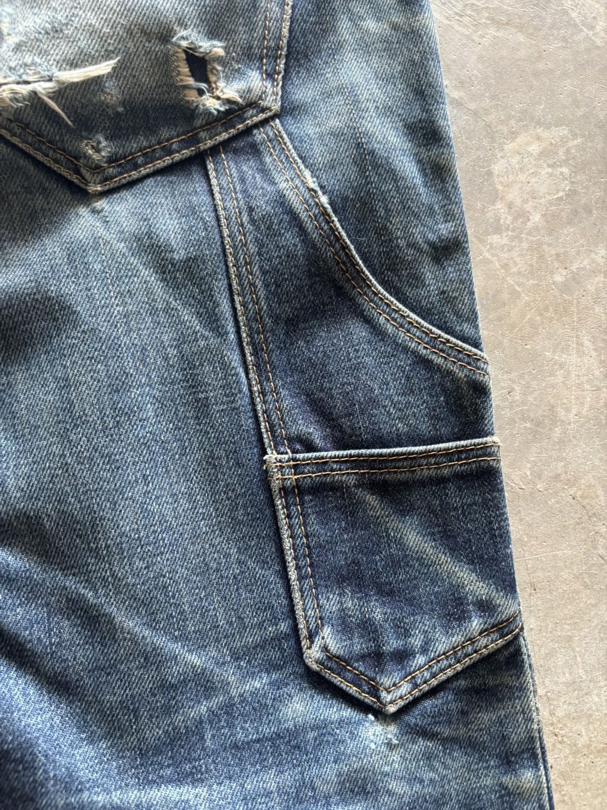 Number (N)ine DISTRESSED NUMBER (N)INE BIRDS DOUBLE KNEE CARPENTER DENIM Size US 32 / EU 48 - 21 Thumbnail