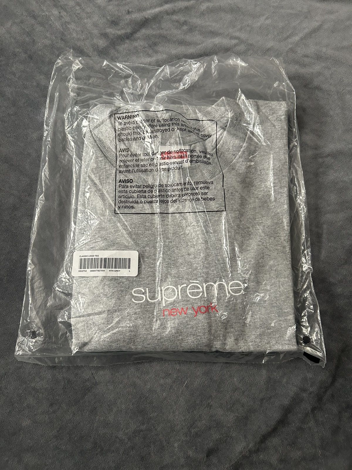 Supreme Supreme Classic Logo Tee Heather Grey Large SS22 Size US L / EU 52-54 / 3 - 2 Thumbnail