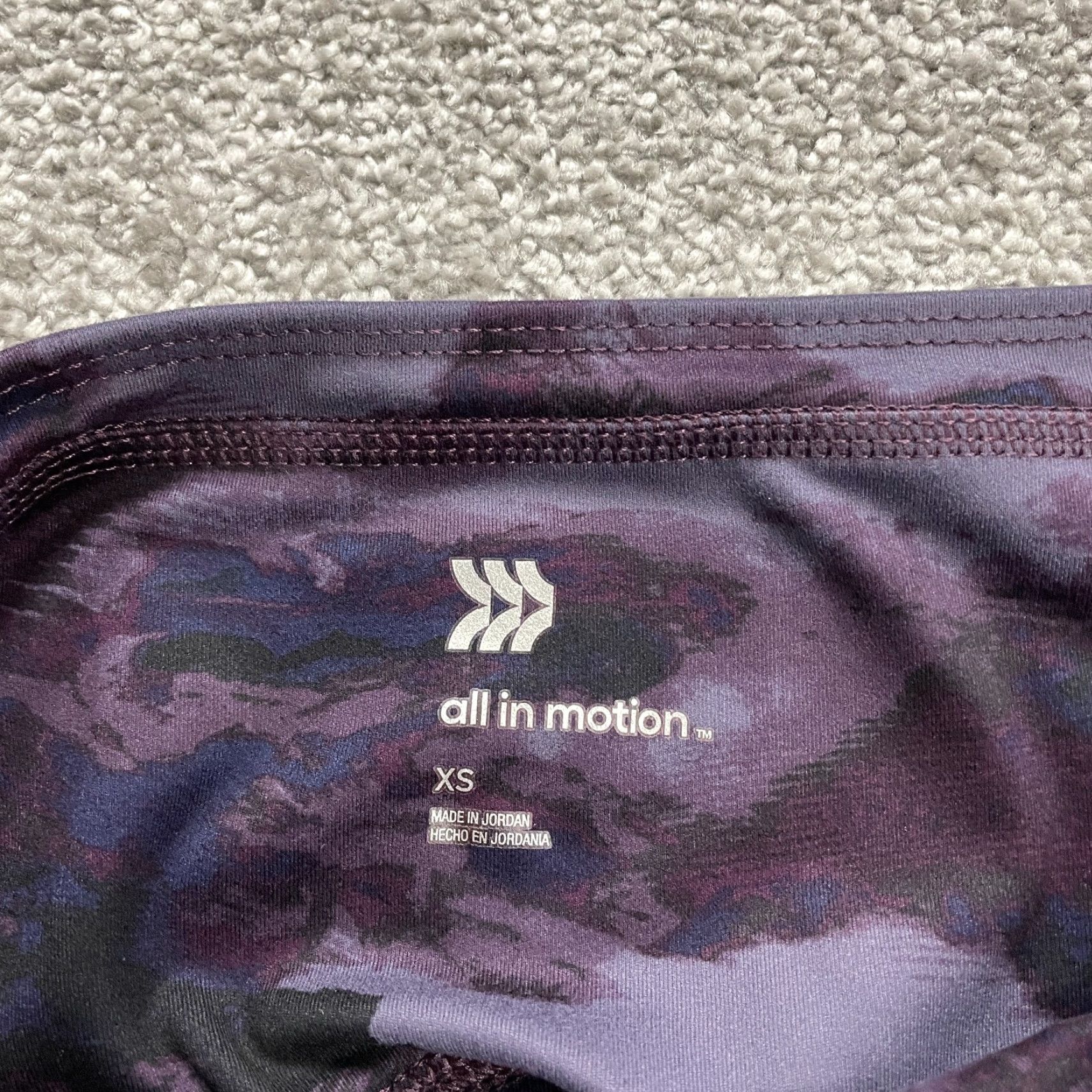 Vintage All In Motion Compression Leggings Women XS Purple Tie-Dye Active Gym Yoga 24x24 Size 26" / US 2 / IT 38 - 7 Thumbnail