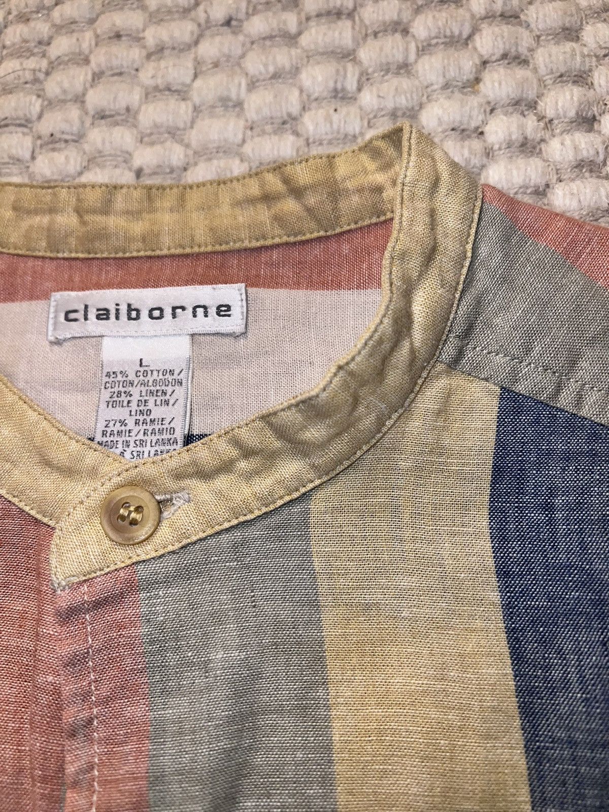 Liz Claiborne × Vintage Vintage Striped Short-Sleeve Button Down Size US L / EU 52-54 / 3 - 4 Thumbnail