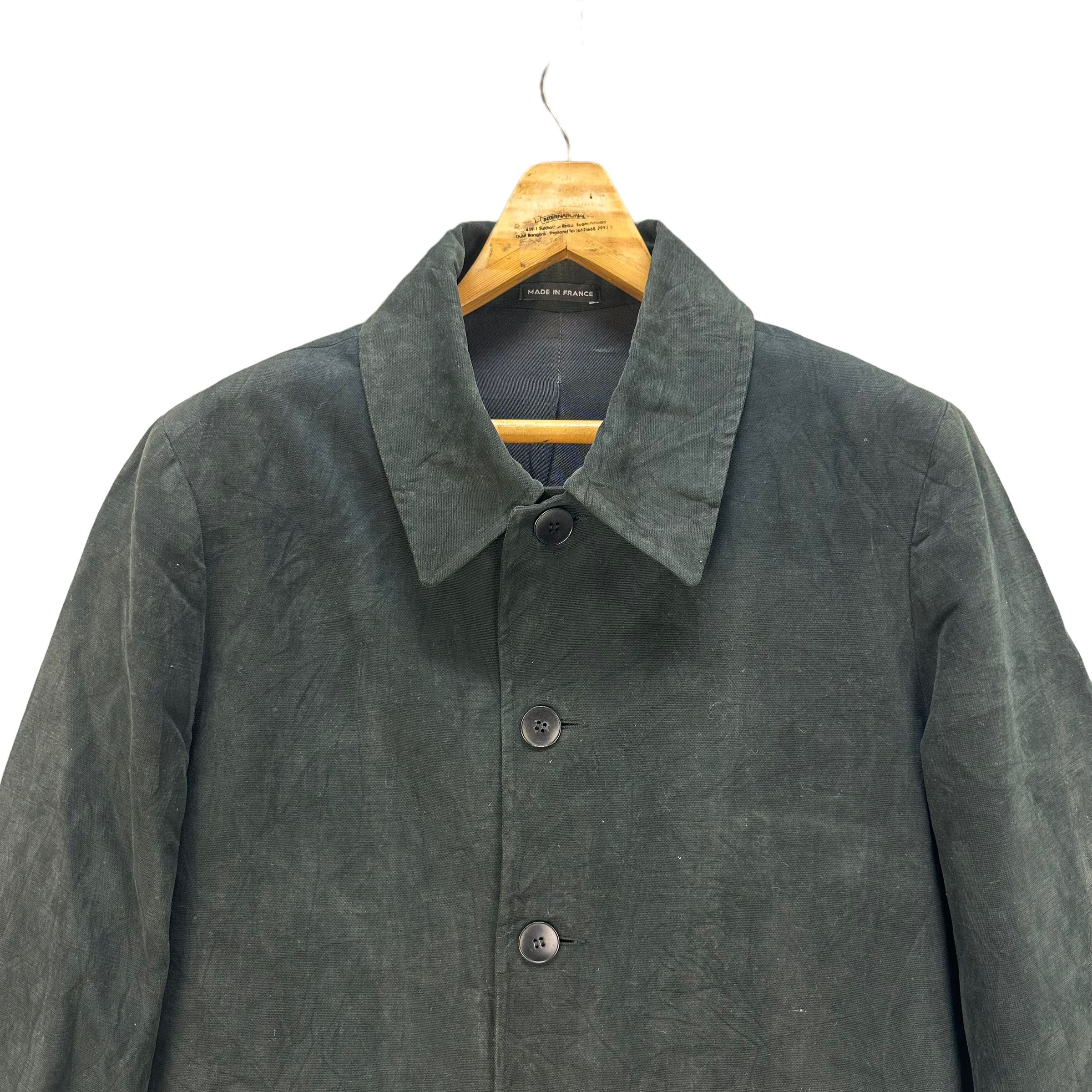 vtg 90s agnès b homme PARIS cotton coat Vintage 90s Agnès b. Paris Gray Cotton Jacket Casual Unisex
