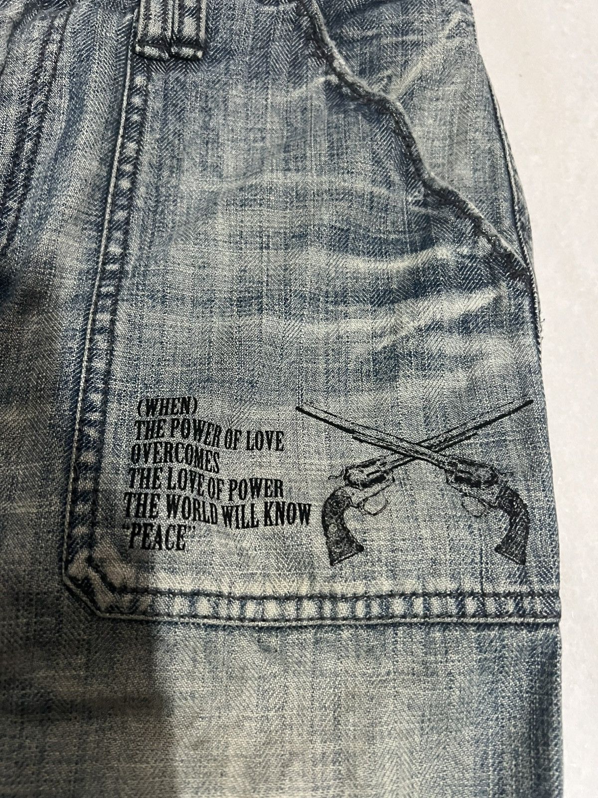 If Six Was Nine × Roar × Seditionaries 🌈90s Style🌈Roar Peace & Love Mud Wash Flare Jean Size US 28 / EU 44 - 12 Thumbnail