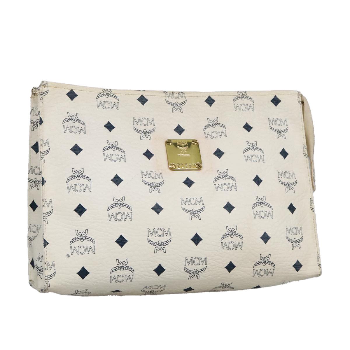 MCM Visetos White Canvas Clutch Bag (Pre-Owned) Size ONE SIZE - 1 Thumbnail