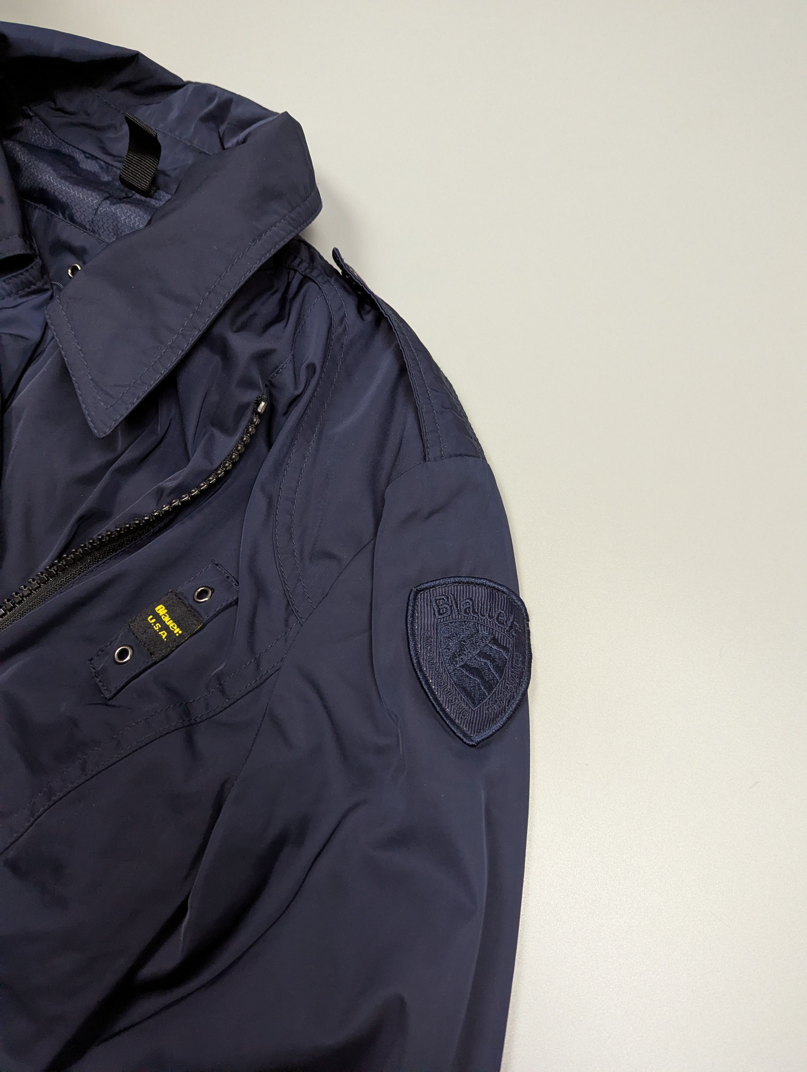 Vintage BLAUER USA Vintage Women Navy Blue Lightweight Belted Jacket Size M / US 6-8 / IT 42-44 - 9 Thumbnail