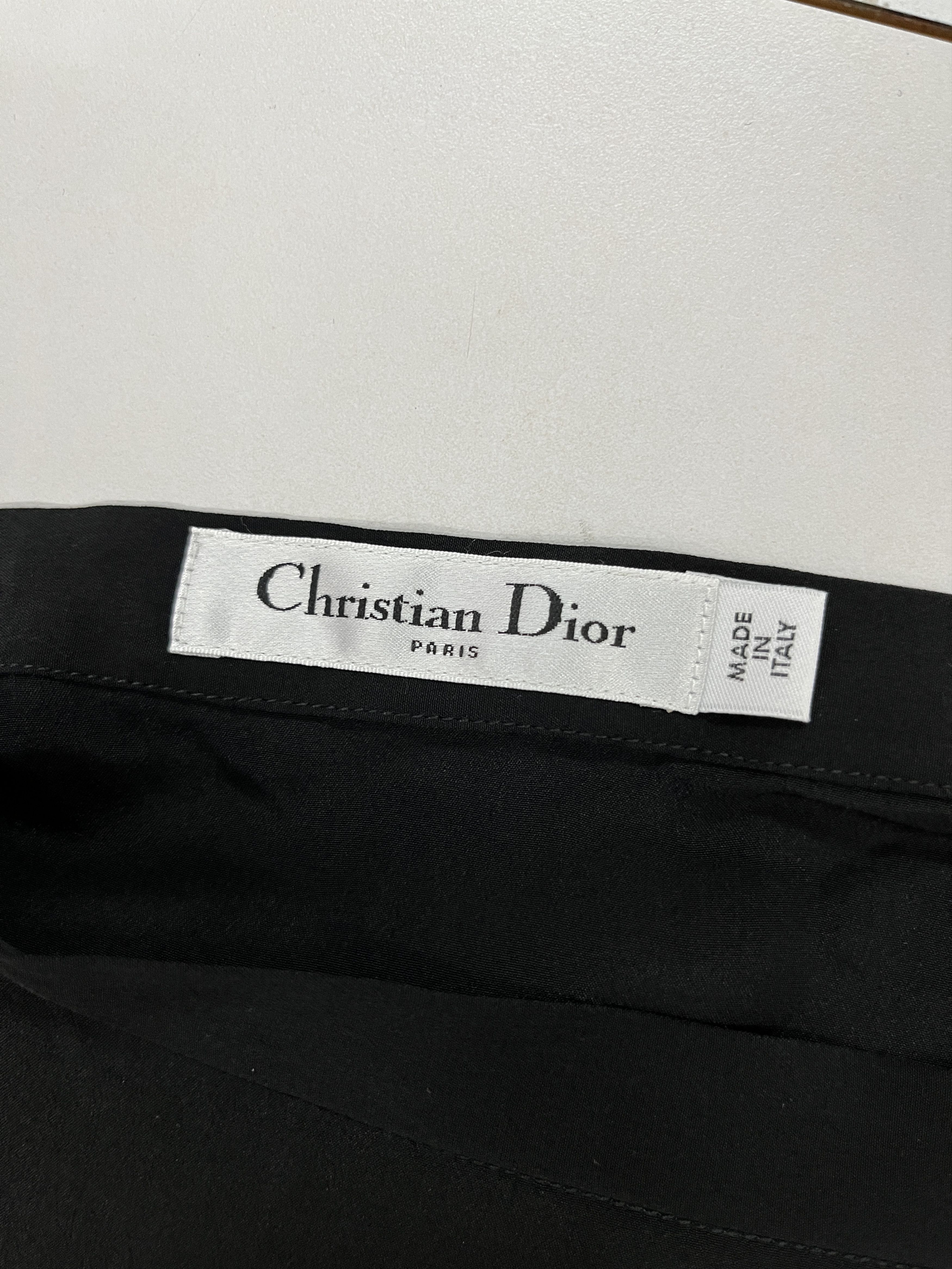 Dior Christian Dior Black Silk Midi Skirt Size 25" / US 0 / IT 36 - 4 Thumbnail