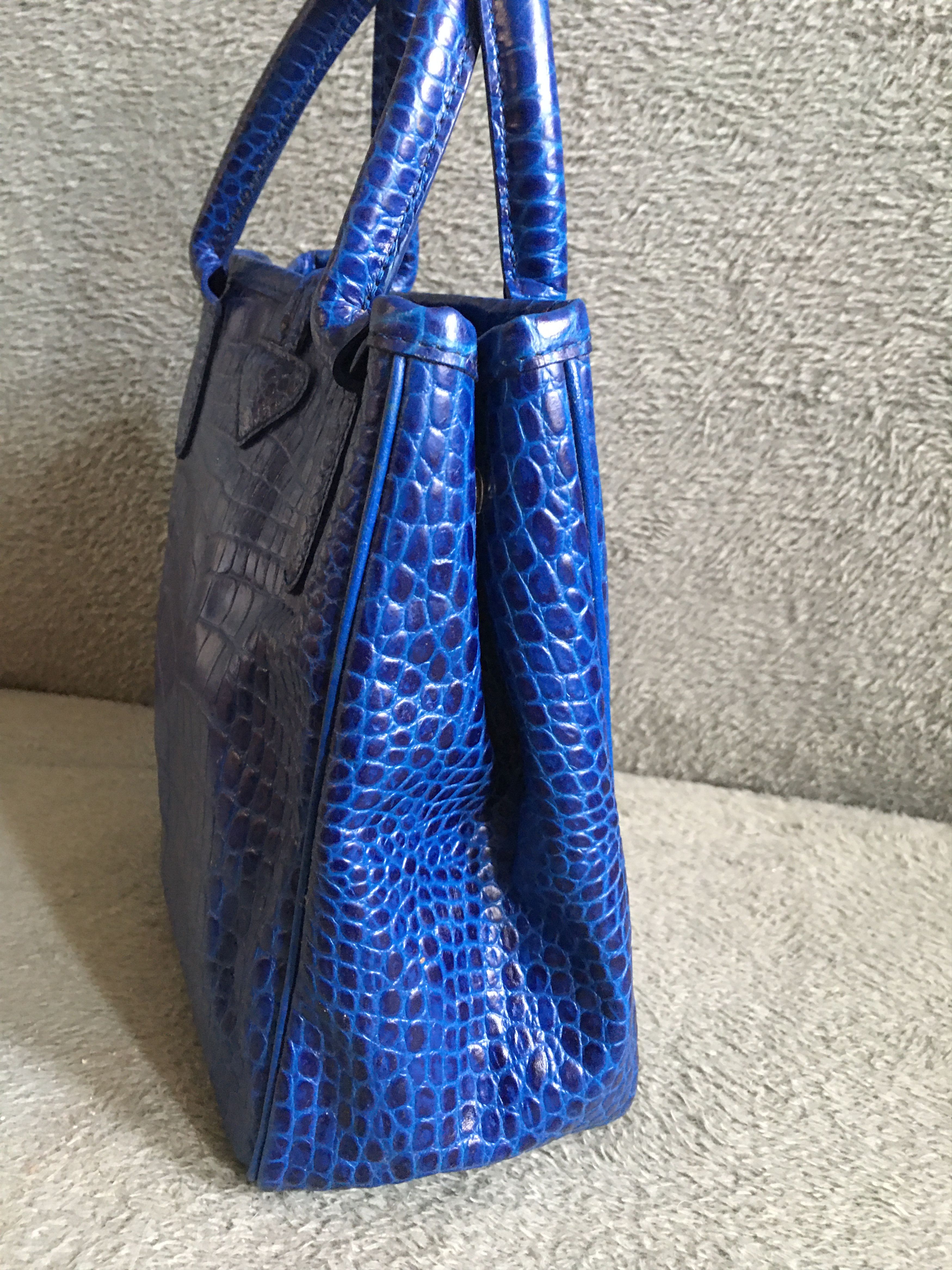 Longchamp LONGCHAMP Roseau Crocodile Embossed Leather Bag Handbag Size ONE SIZE - 6 Thumbnail