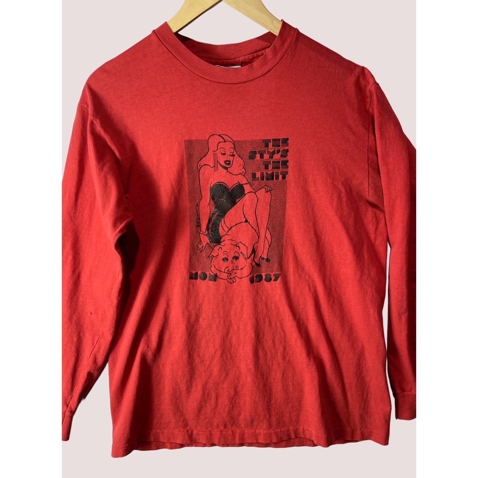 Hanes VINTAGE Hanes The Sty’s The Limit T-Shirt Mens Long Sleeve L Red USA Logo 80s Classic Size US L / EU 52-54 / 3 - 1 Thumbnail