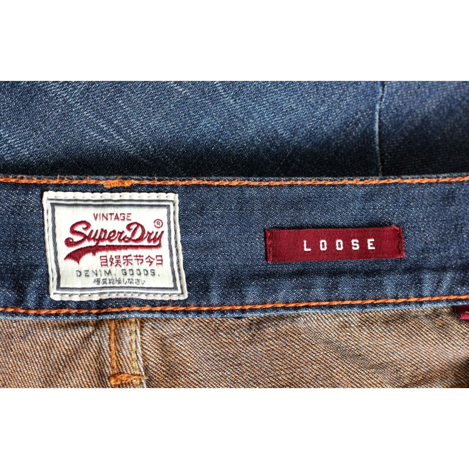 Superdry SUPERDRY Jeans Men 33/34 Straight Loose DZ4683 Blue Denim 5-Pocket Size US 33 - 7 Thumbnail