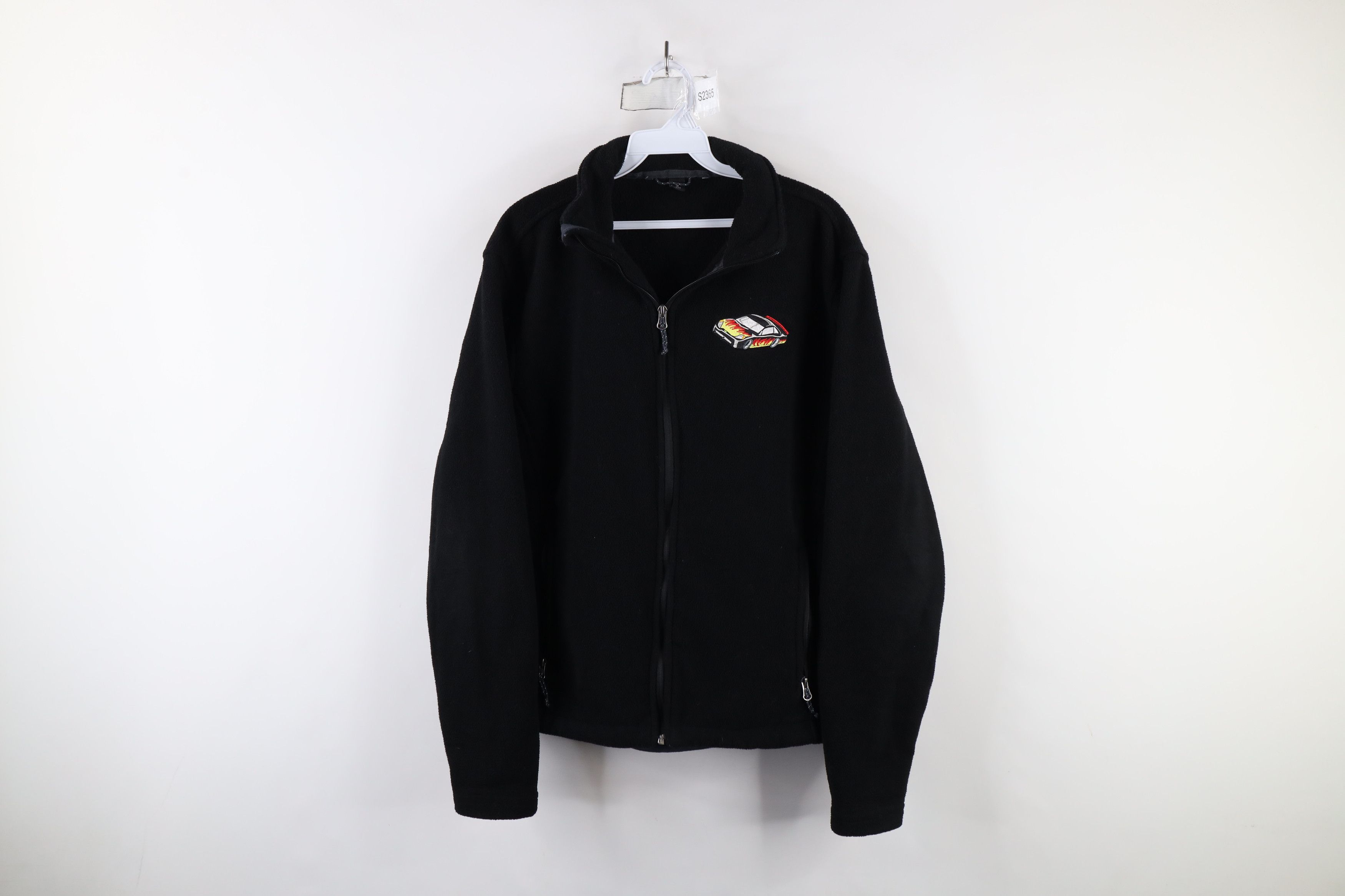 Vintage Vintage 90s Streetwear Racing Full Zip Fleece Jacket Black Size US S / EU 44-46 / 1 - 1 Thumbnail