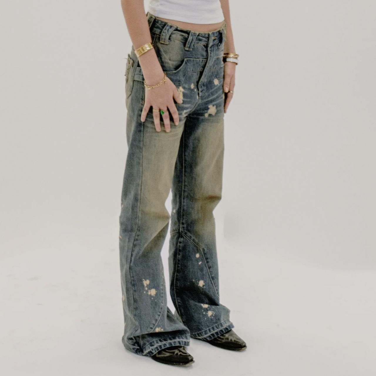 If Six Was Nine RCHT UK Distressed Bootcut 16oz Japanese Denim Jeans Size 28" / US 6 / IT 42 - 8 Thumbnail