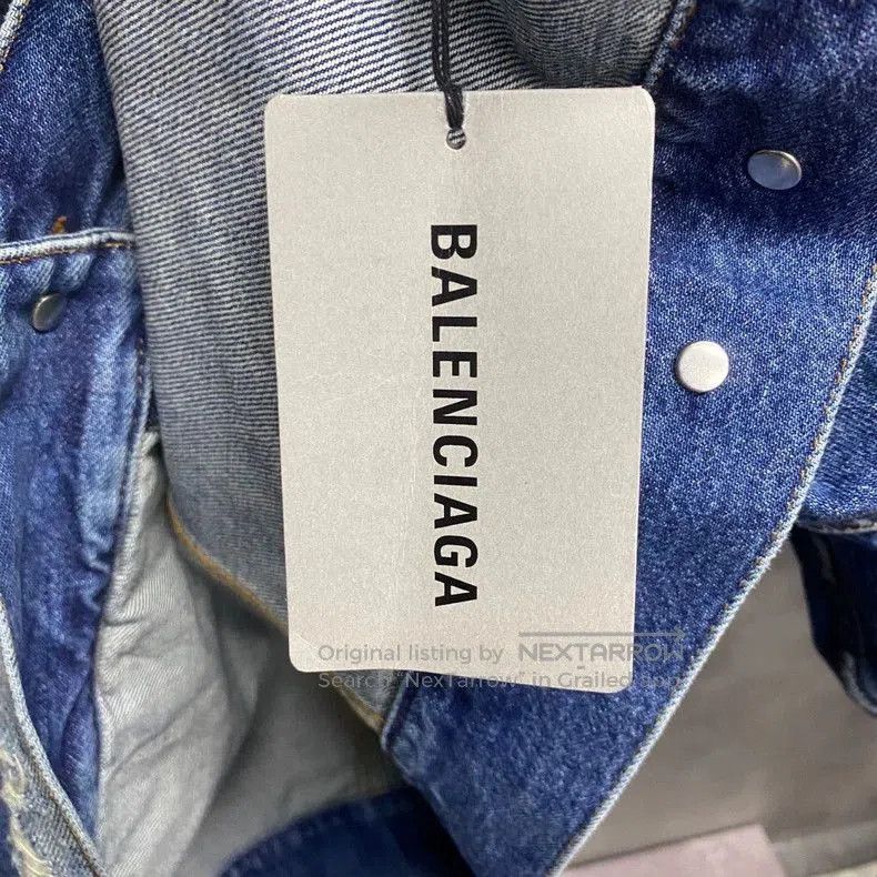 Balenciaga Balenciaga Blue Graffiti Logo Denim Jacket. Size US S / EU 44-46 / 1 - 6 Thumbnail