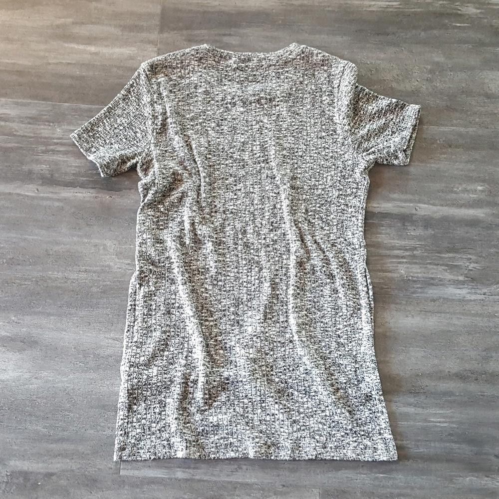 Plus One Clothing Grey Black Speckled High Low Short Sleeve Size S / US 4 / IT 40 - 2 Thumbnail